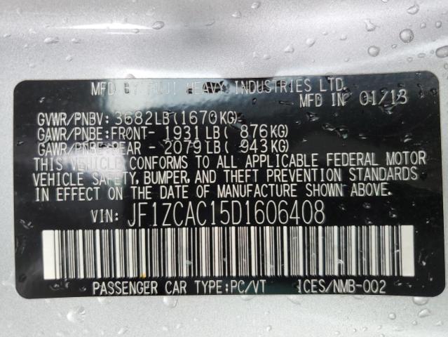Photo 10 from auction – 2013 SUBARU BRZ 2.0 LI with VIN JF1ZCAC15D1606408