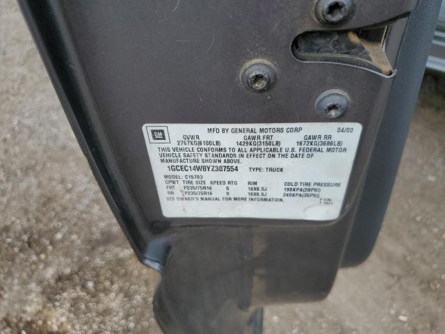 Photo 10 from auction – 2000 CHEVROLET SILVERADO with VIN 1GCEC14W8YZ307554