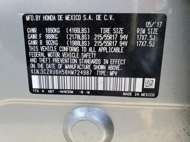 Photo 10 from auction – 2017 HONDA HR-V EX with VIN 3CZRU6H58HM724987