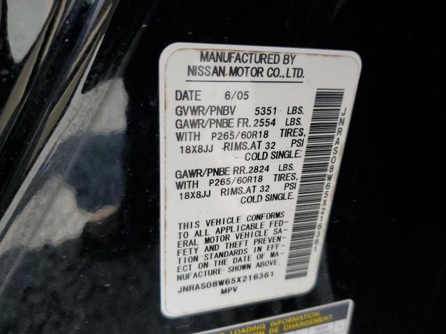 Photo 10 from auction – 2005 INFINITI FX35 with VIN JNRAS08W65X216361