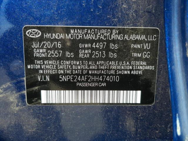 Photo 10 from auction – 2017 HYUNDAI SONATA SE with VIN 5NPE24AF2HH474010