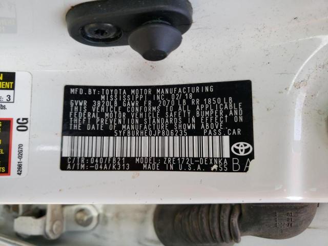Photo 10 from auction – 2018 TOYOTA COROLLA L with VIN 5YFBURHE0JP806235