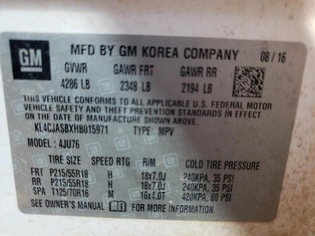 Photo 10 from auction – 2017 BUICK ENCORE PRE with VIN KL4CJASBXHB015971