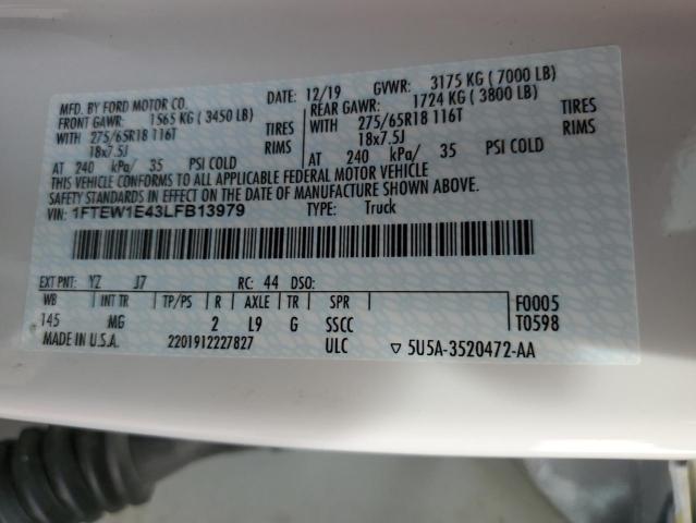 Photo 10 from auction – 2020 FORD F150 SUPER with VIN 1FTEW1E43LFB13979