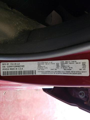 Photo 10 from auction – 2021 RAM 1500 BIG H with VIN 1C6RRFFG8MN527403