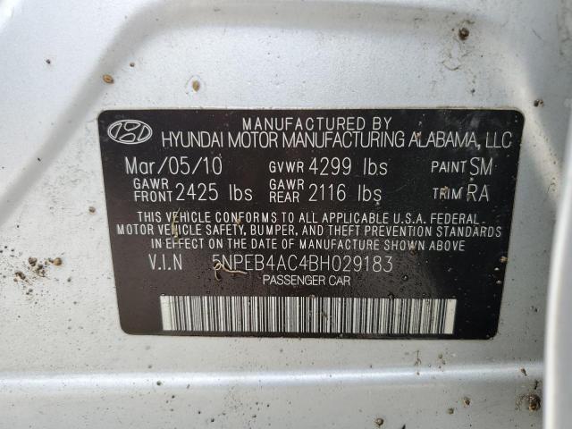 Photo 10 from auction – 2011 HYUNDAI SONATA GLS with VIN 5NPEB4AC4BH029183