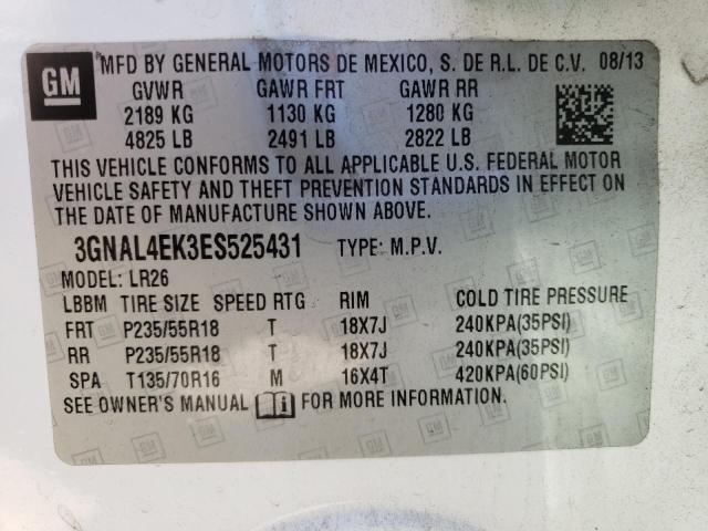 Photo 10 from auction – 2014 CHEVROLET CAPTIVA LT with VIN 3GNAL4EK3ES525431
