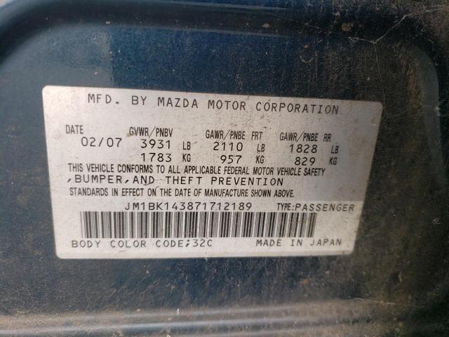 Photo 10 from auction – 2007 MAZDA 3 HATCHBAC with VIN JM1BK143871712189