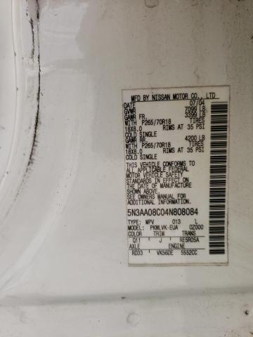 Photo 10 from auction – 2004 INFINITI QX56 with VIN 5N3AA08C04N808084