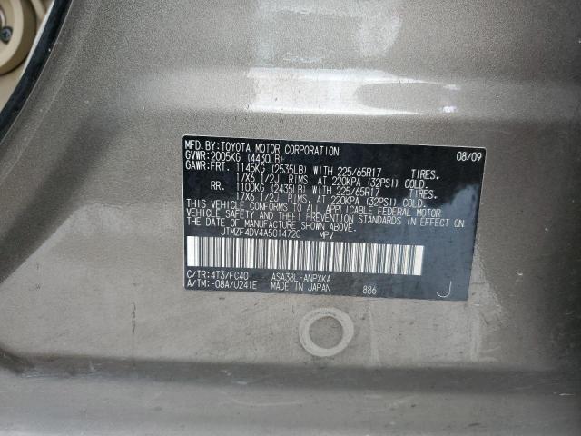 Photo 10 from auction – 2010 TOYOTA RAV4 with VIN JTMZF4DV4A5014720