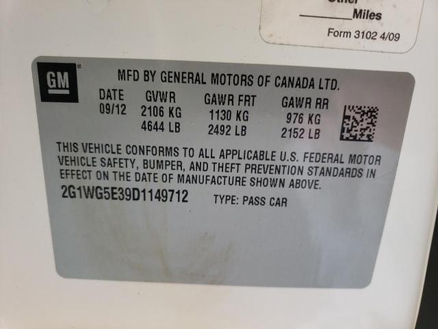 Photo 10 from auction – 2013 CHEVROLET IMPALA LT with VIN 2G1WG5E39D1149712