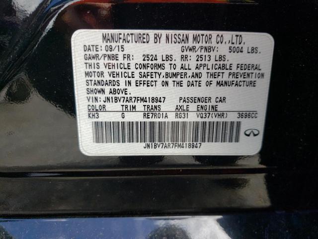 Photo 10 from auction – 2015 INFINITI Q50 BASE with VIN JN1BV7AR7FM418947