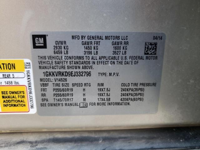 Photo 10 from auction – 2014 GMC ACADIA SLT with VIN 1GKKVRKD9EJ332796