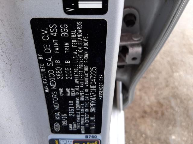 Photo 10 from auction – 2017 KIA FORTE LX with VIN 3KPFK4A71HE047225