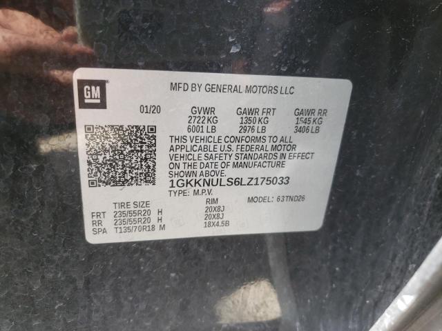 Photo 10 from auction – 2020 GMC ACADIA SLT with VIN 1GKKNULS6LZ175033