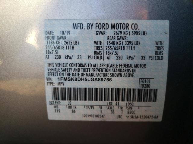 Photo 10 from auction – 2020 FORD EXPLORER X with VIN 1FMSK8DH5LGA89766
