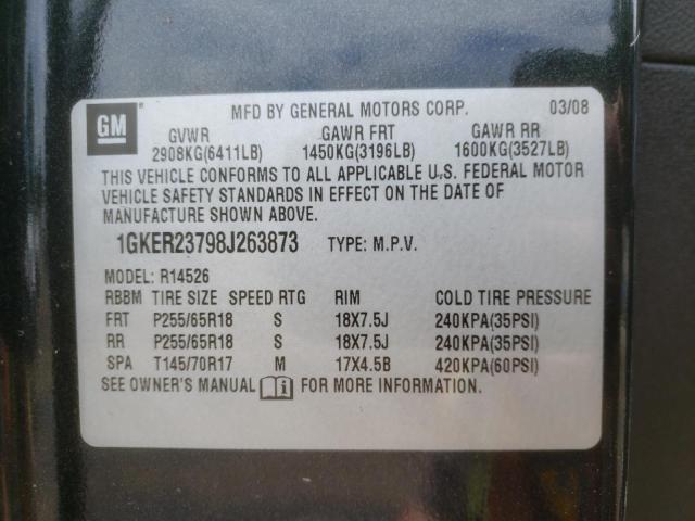 Photo 10 from auction – 2008 GMC ACADIA SLT with VIN 1GKER23798J263873