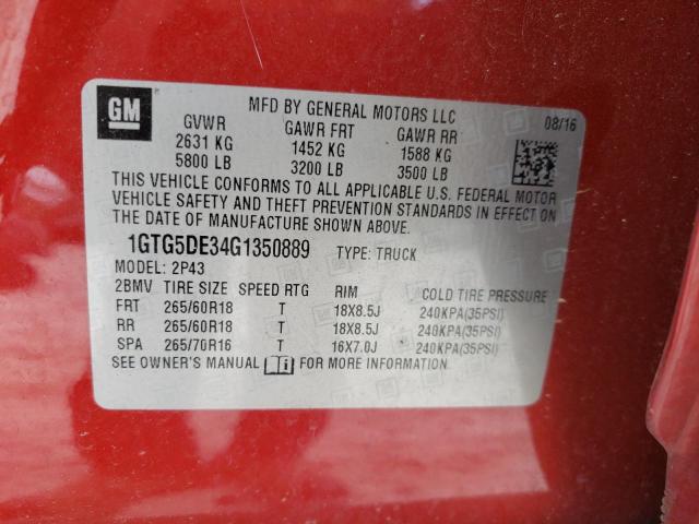 Photo 10 from auction – 2016 GMC CANYON SLT with VIN 1GTG5DE34G1350889