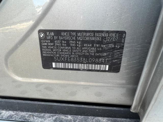 Photo 10 from auction – 2008 BMW X5 4.8I with VIN 5UXFE83538L098841