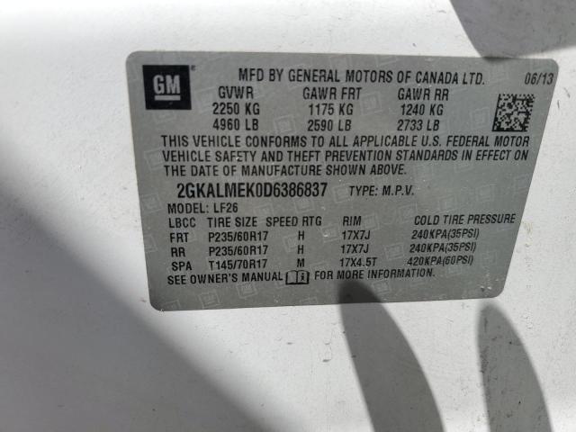 Photo 10 from auction – 2013 GMC TERRAIN SL with VIN 2GKALMEK0D6386837