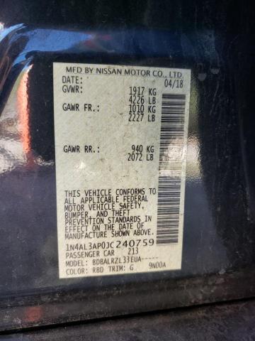 Photo 10 from auction – 2018 NISSAN ALTIMA 2.5 with VIN 1N4AL3AP0JC240759