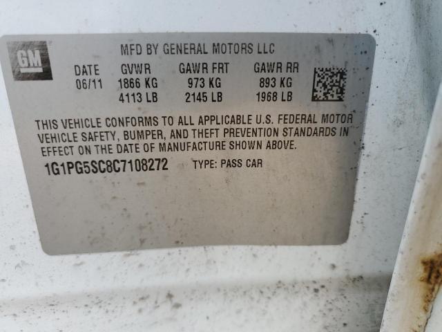 Photo 10 from auction – 2012 CHEVROLET CRUZE LT with VIN 1G1PG5SC8C7108272
