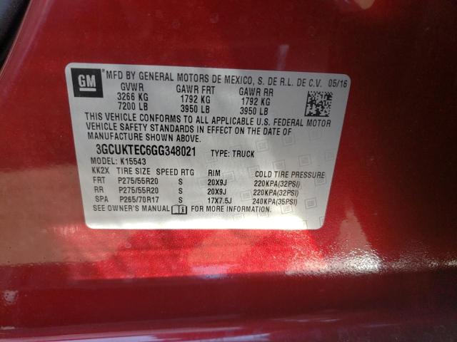 Photo 10 from auction – 2016 CHEVROLET 1500 with VIN 3GCUKTEC6GG348021