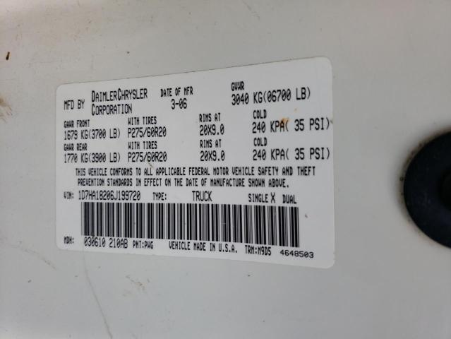 Photo 10 from auction – 2006 DODGE RAM 1500 S with VIN 1D7HA18206J199720