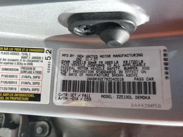 Photo 10 from auction – 2008 TOYOTA COROLLA CE with VIN 1NXBR32E78Z040018