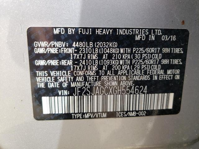 Photo 10 from auction – 2016 SUBARU FORESTER 2 with VIN JF2SJAGCXGH554624