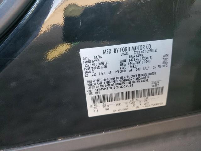 Photo 10 from auction – 2016 FORD EXPLORER X with VIN 1FM5K7DH5GGD02938