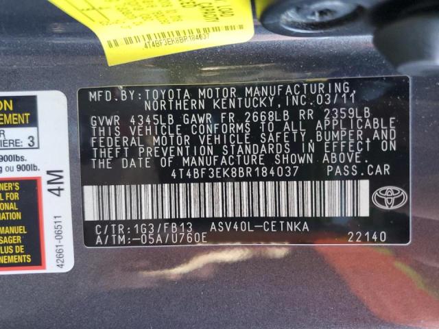 Фото 10 с аукциона – 2011 TOYOTA CAMRY BASE с VIN 4T4BF3EK8BR184037