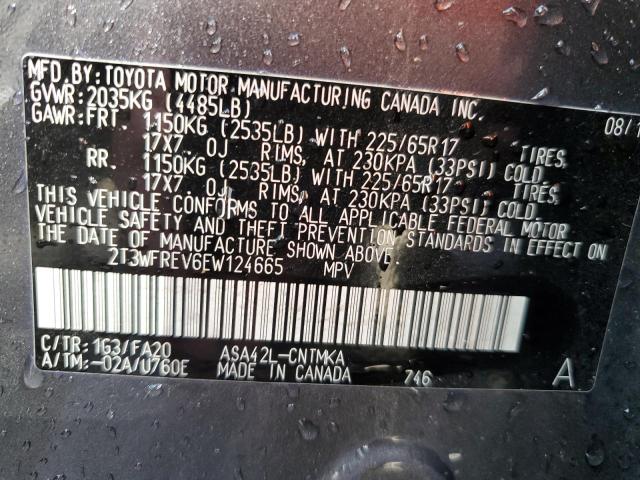 Photo 10 from auction – 2014 TOYOTA RAV4 XLE with VIN 2T3WFREV6EW124665