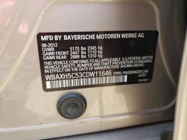 Photo 10 from auction – 2012 BMW 528 XI with VIN WBAXH5C53CDW11646