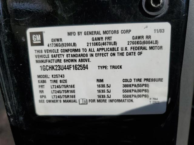 Photo 10 from auction – 2004 CHEVROLET SILVERADO with VIN 1GCHK23U44F162594