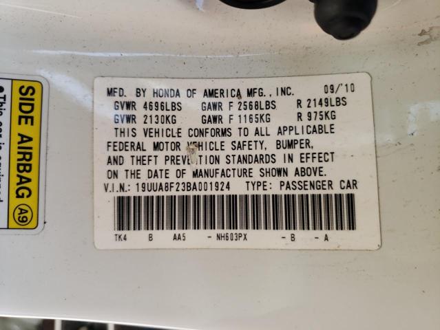 Photo 10 from auction – 2011 ACURA TL with VIN 19UUA8F23BA001924