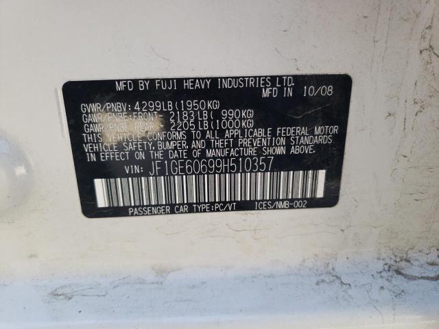 Photo 10 from auction – 2009 SUBARU IMPREZA 2. with VIN JF1GE60699H510357