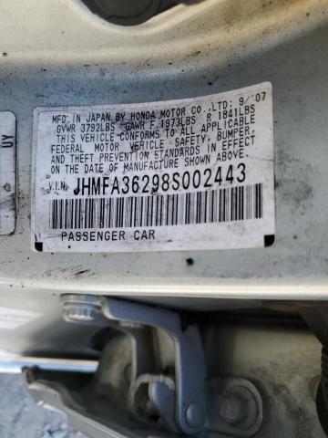Photo 10 from auction – 2008 HONDA CIVIC HYBR with VIN JHMFA36298S002443