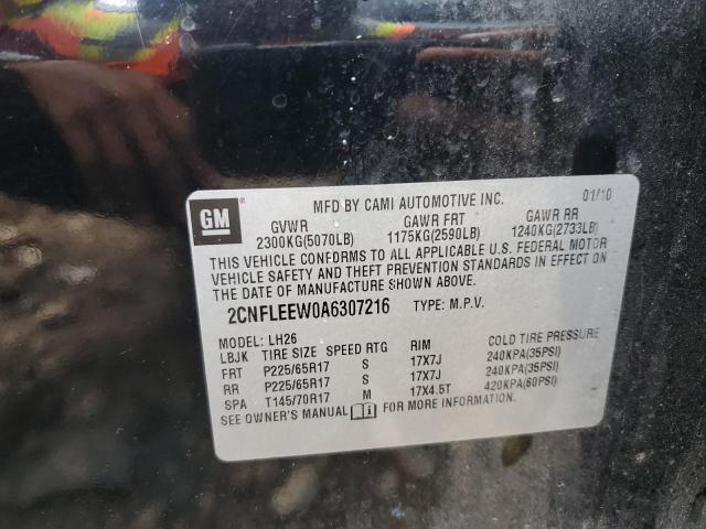 Photo 10 from auction – 2010 CHEVROLET EQUINOX LT with VIN 2CNFLEEW0A6307216