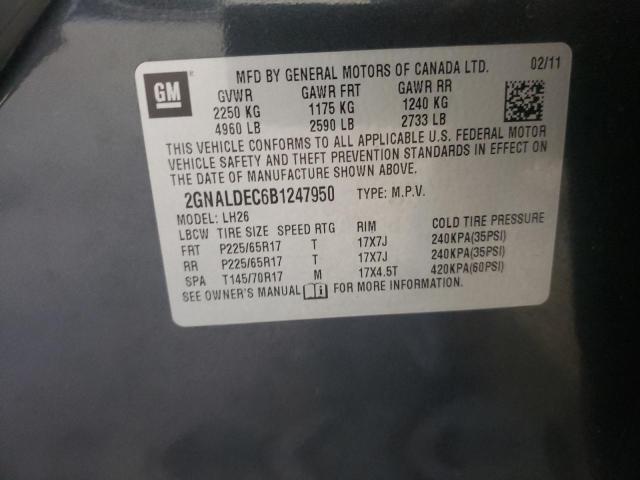 Photo 10 from auction – 2011 CHEVROLET EQUINOX LT with VIN 2GNALDEC6B1247950