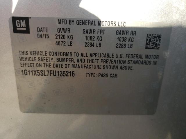Photo 10 from auction – 2015 CHEVROLET IMPALA LS with VIN 1G11X5SL7FU135216