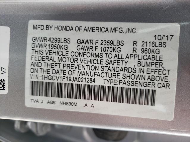 Photo 10 from auction – 2018 HONDA ACCORD with VIN 1HGCV1F19JA021284