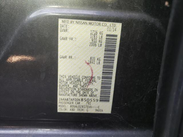 Photo 10 from auction – 2014 NISSAN SENTRA S with VIN 1N4AB7AP1EN850559