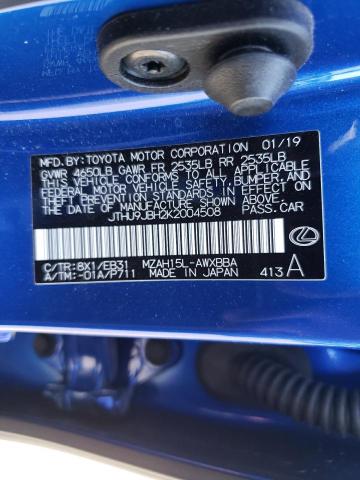 Photo 10 from auction – 2019 LEXUS UX 250H with VIN JTHU9JBH2K2004508