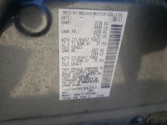 Photo 10 from auction – 2015 NISSAN ROGUE S with VIN 5N1AT2MT0FC912531
