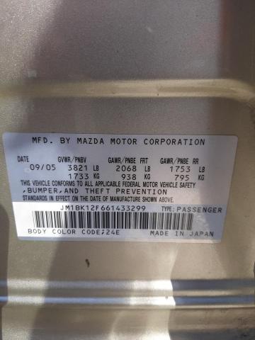 Photo 10 from auction – 2006 MAZDA 3 I with VIN JM1BK12F661433299