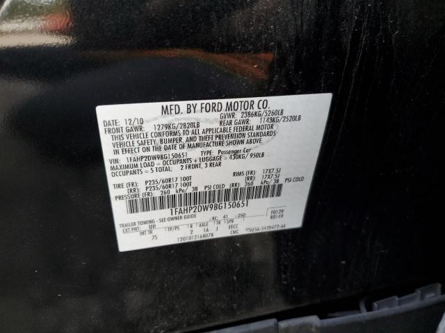 Photo 10 from auction – 2011 FORD TAURUS SE with VIN 1FAHP2DW9BG150651