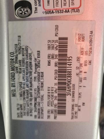 Photo 10 from auction – 2011 FORD FUSION SPO with VIN 3FAHP0KC8BR114195