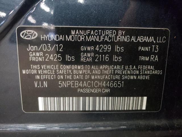 Photo 10 from auction – 2012 HYUNDAI SONATA GLS with VIN 5NPEB4AC1CH446651