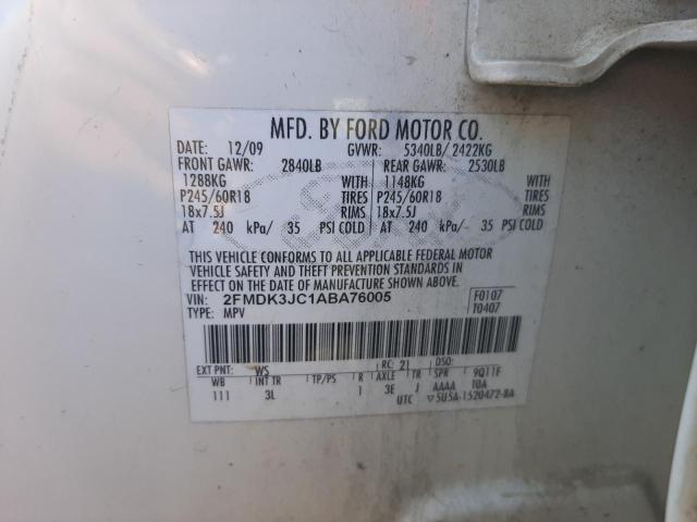 Photo 10 from auction – 2010 FORD EDGE SEL with VIN 2FMDK3JC1ABA76005